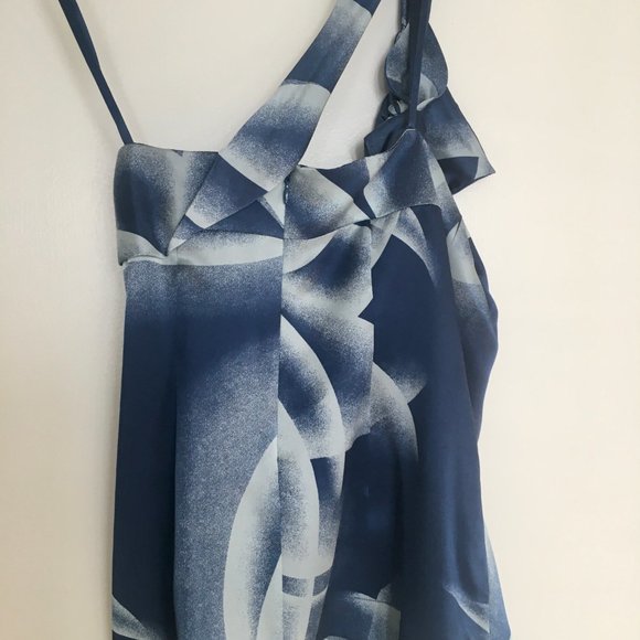 BCBGMaxAzria Silk One Shoulder Blouse Top - Picture 2 of 4